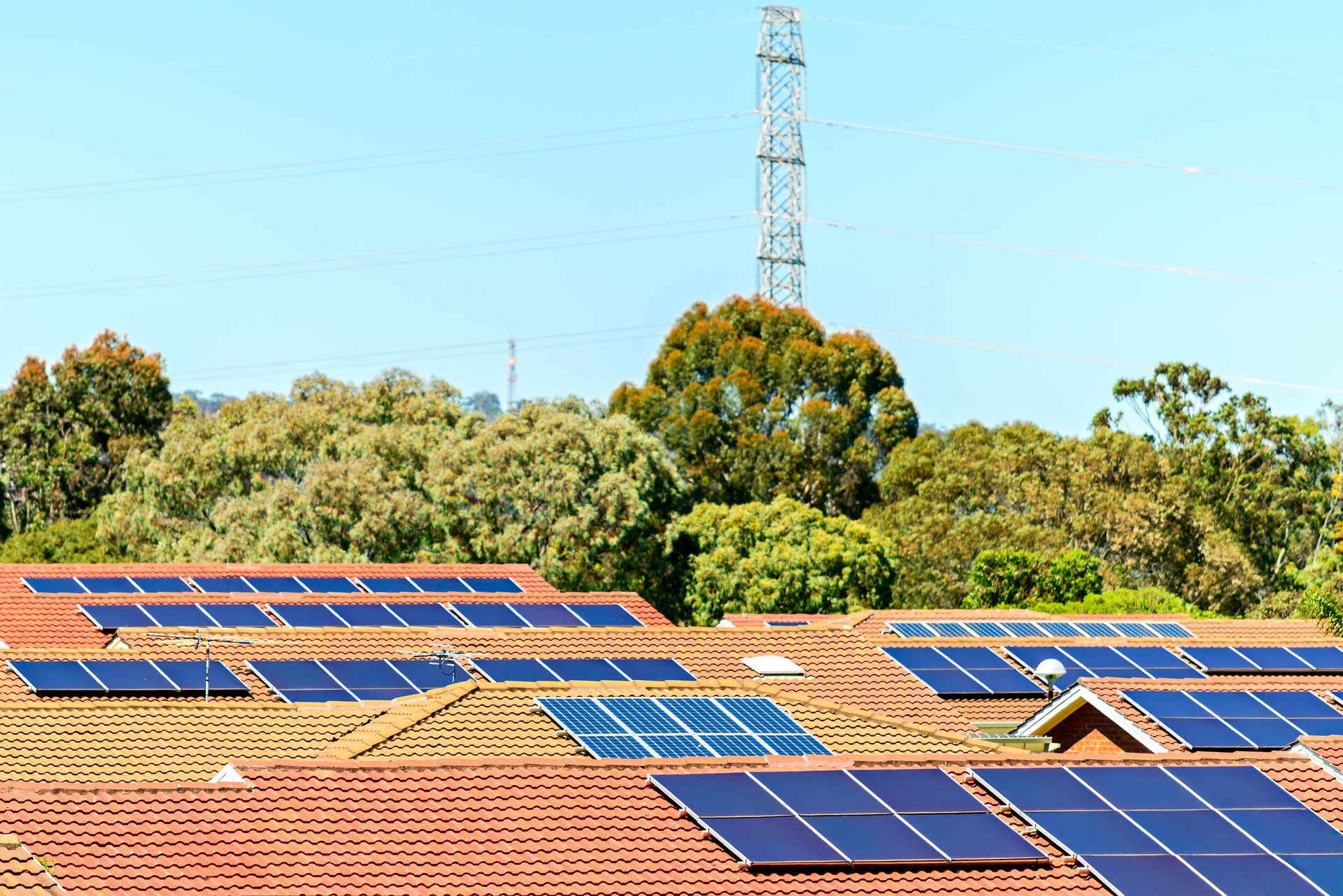 Solar panels installed on the roof